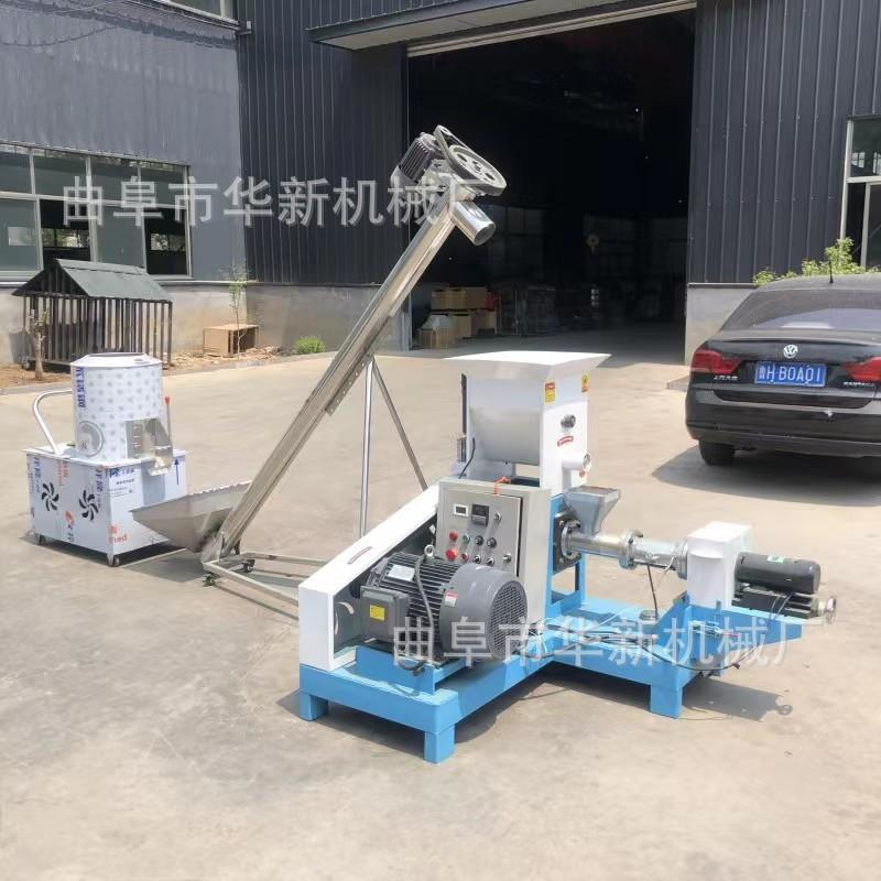 牛蛙鱼虾水产浮水饲料膨化机小型猫粮制作机宠物粮冷却成型机