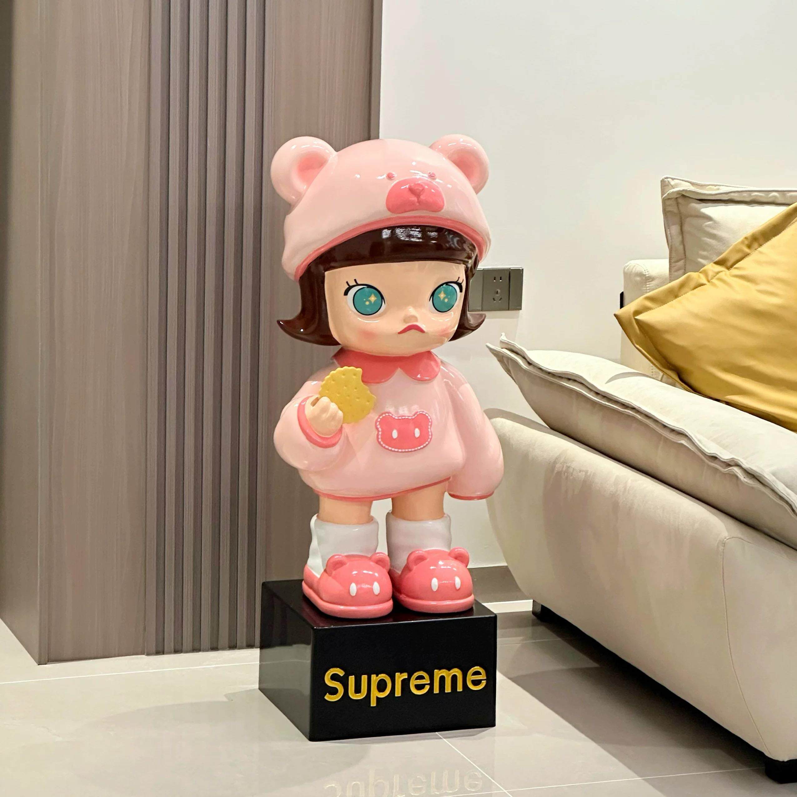 茉莉画 画家公主饼干 干女孩落地大摆件潮流卡通模型网红家居客厅