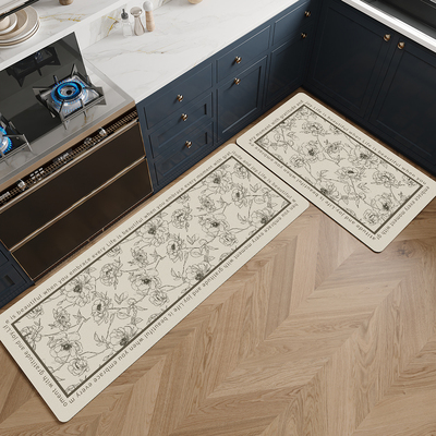 小清新厨房地垫防滑防油可擦免洗长条脚垫硅藻泥2025新款吸水地毯
