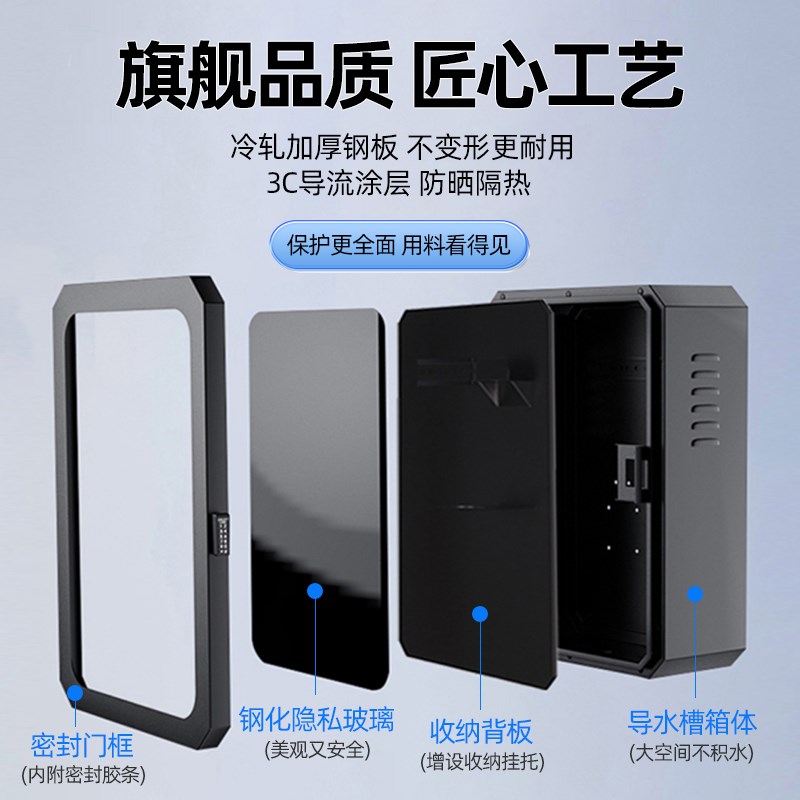 问界M8专用充电桩n保护箱户外防水改装配件壁挂立柱充电枪防雨罩