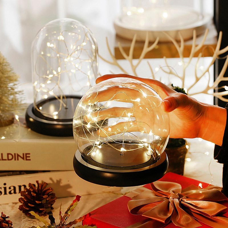 新款防脱玻璃灯罩小夜灯透明w罩子发光玻璃罩应援棒展示盒摆件带