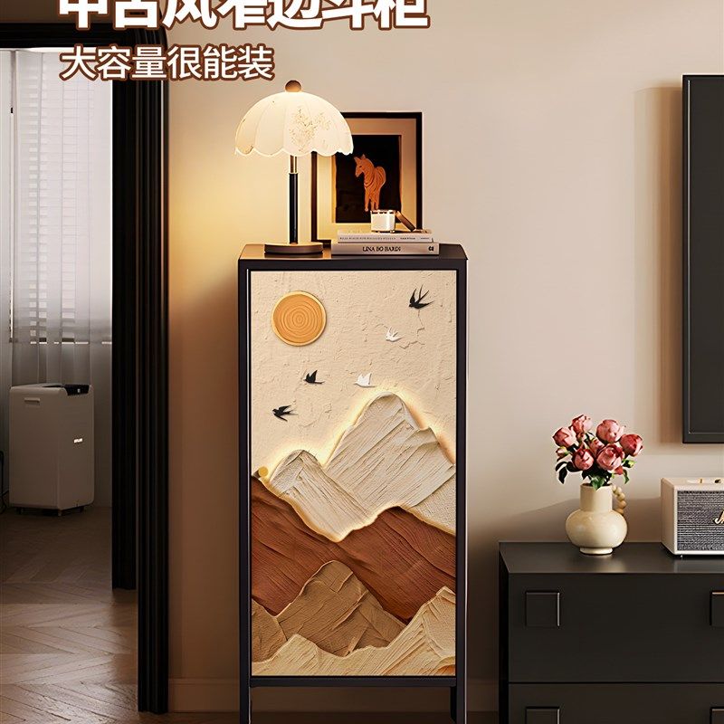 中古风客厅斗柜靠墙窄柜沙发侧边储物柜卧室床头置物柜玄关收纳柜,住宅家具,斗柜,淘宝优惠券,粉丝福利购,淘宝优惠卷