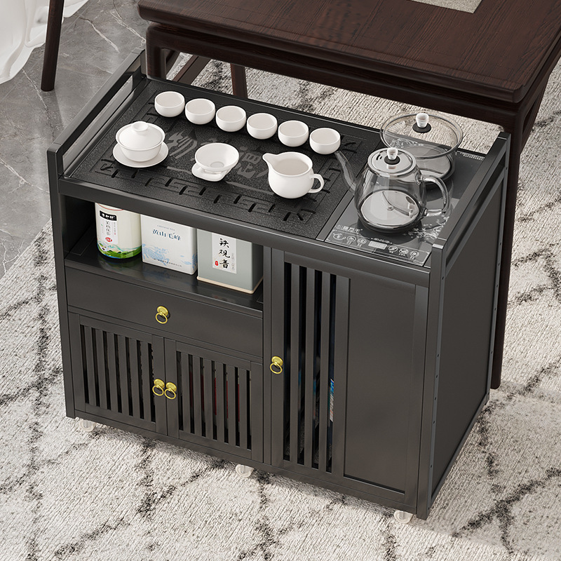 移动小茶桌茶台家用实木茶桌子茶车茶盘烧水壶一体茶水柜茶具套装