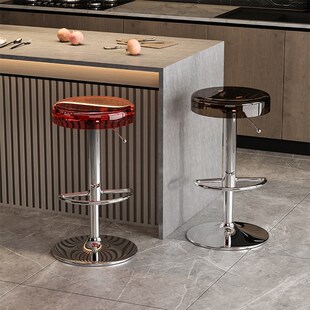 吧台椅家用简约升降旋转椅子vins网红现代酒吧前台亚克力高脚凳子