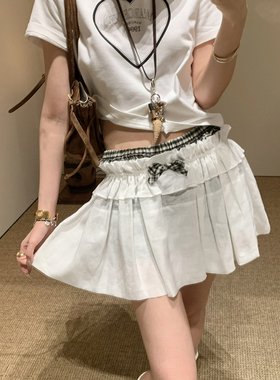 ICEYY marchen复古少女风白色半身裙女设计感气质甜美a字高腰半裙