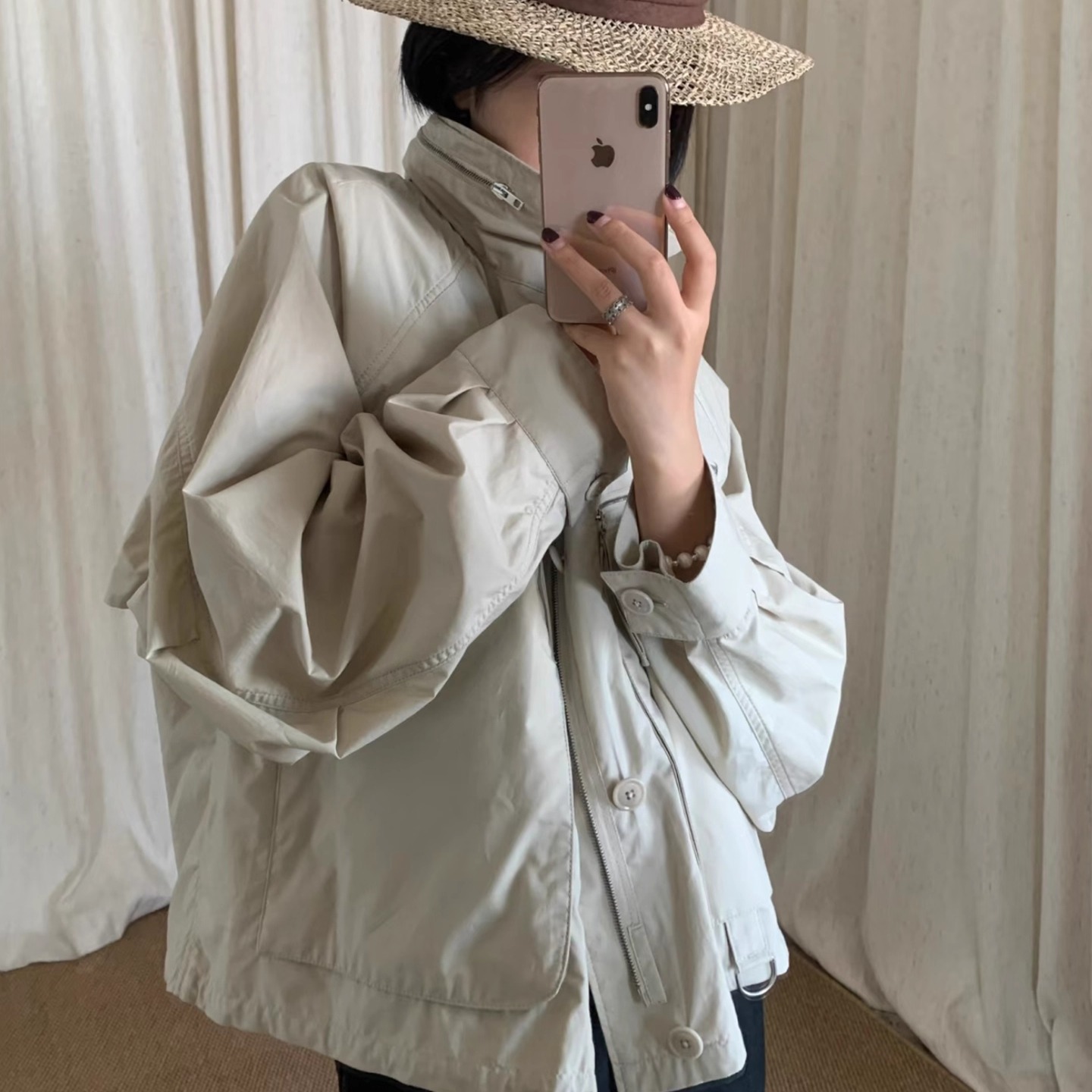 通勤简约休闲风宽松气质夹克外套