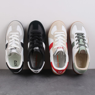 撞色轻便防滑耐磨阿甘休闲鞋 出口俄罗斯单男女复古真皮德训鞋 经典