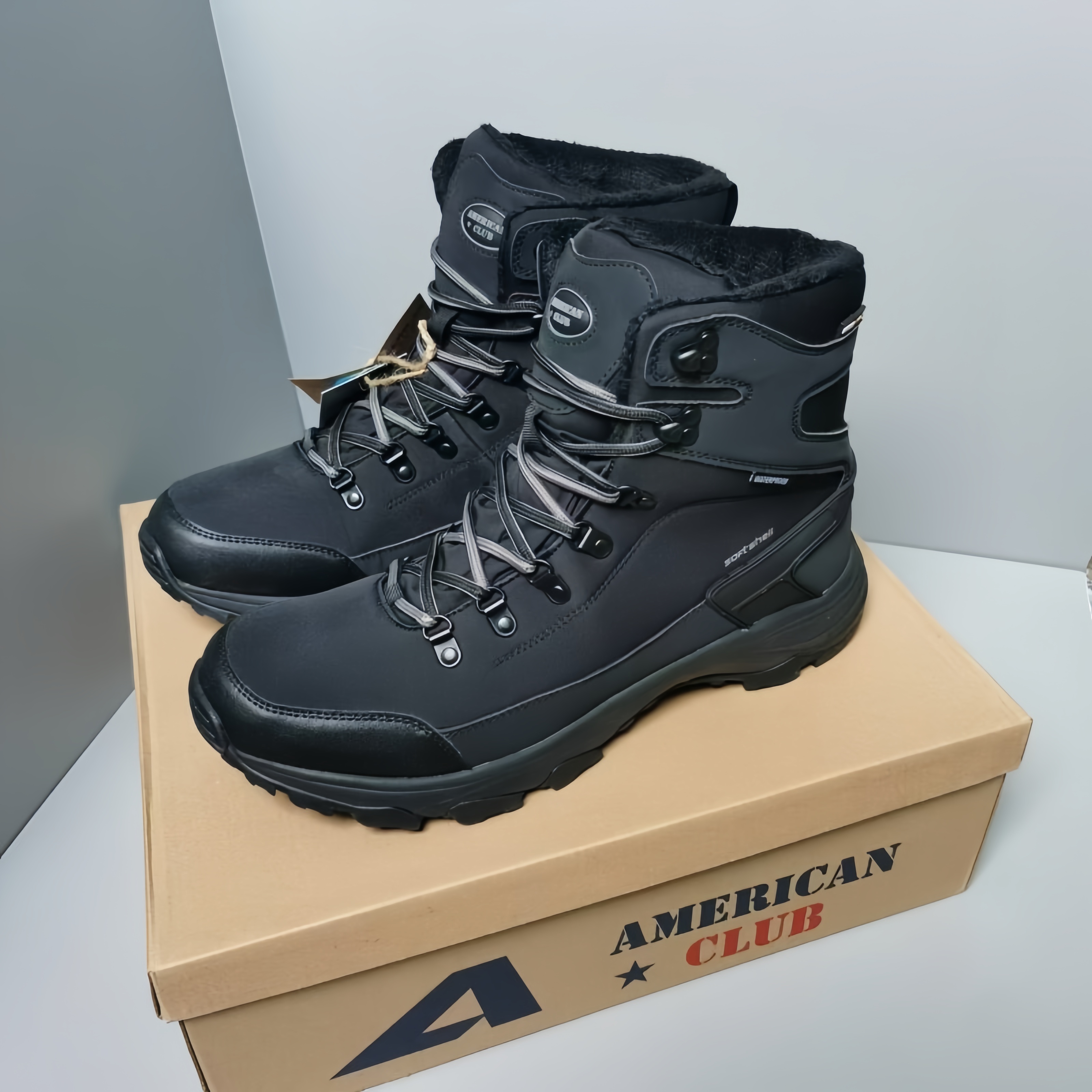 大码鞋抗寒-30度加厚加绒雪地靴防水防滑户外徒步中帮保暖棉靴