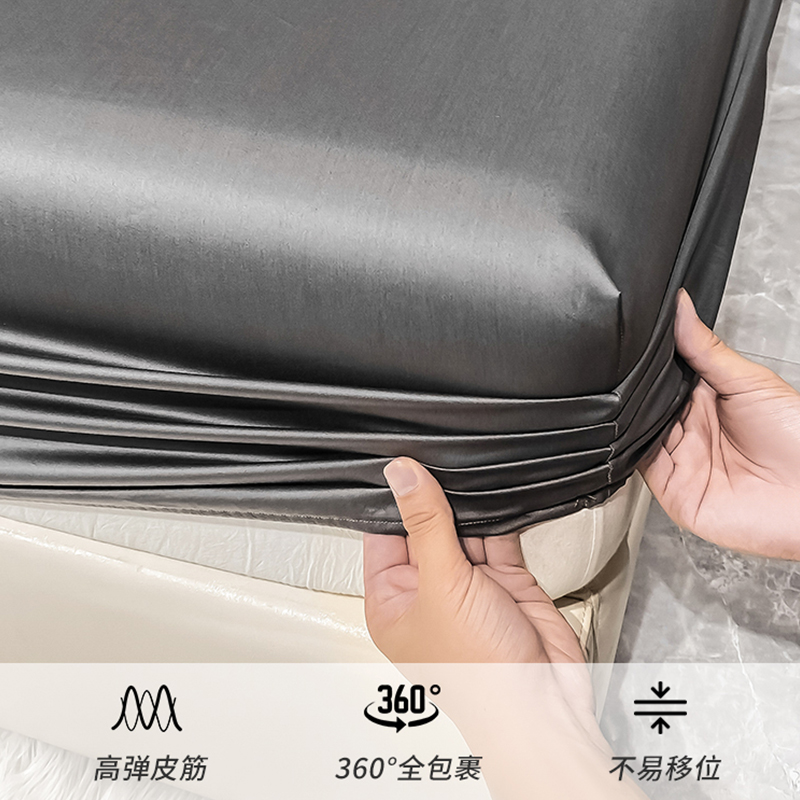 140S全棉贡缎加高床笠单件床罩180x200厚床垫加大尺寸2Z米x2cm