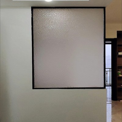 钢化超白油砂艺术玻璃屏风隔断玄关洗手台半墙淋浴室干湿分离