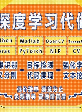 python深度学习代做nlp自然语言处理pytorch神经网络CV算法opencv