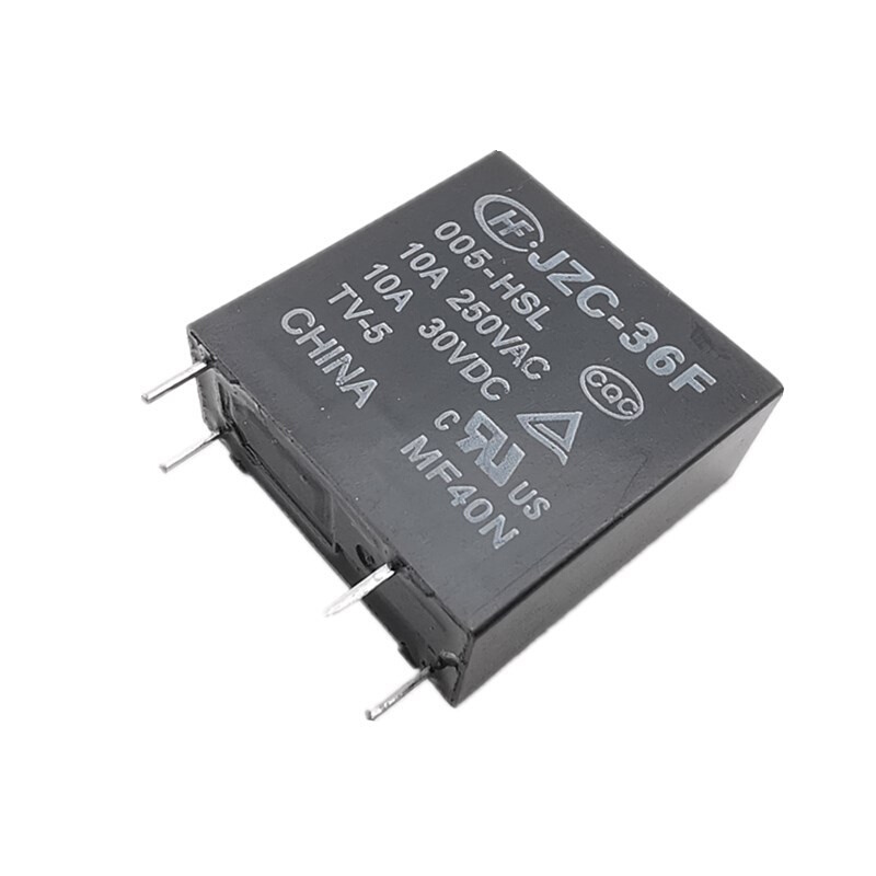 宏发插入式4脚继电器 电磁继电器  JZC-36F-005-HSL 5V 10A