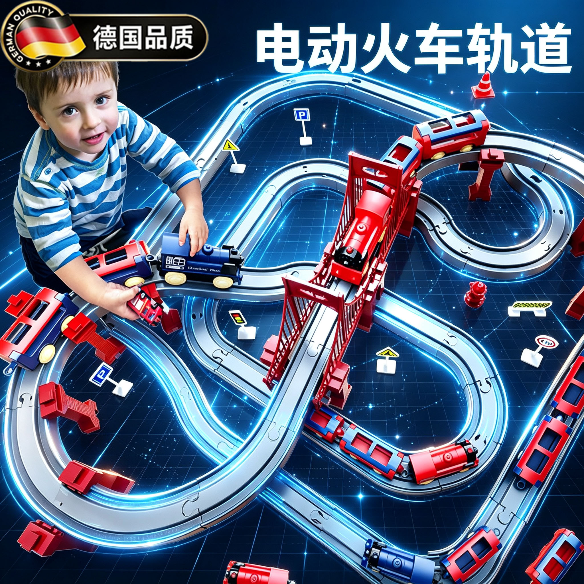 德国电动小火车带轨道儿童玩具车