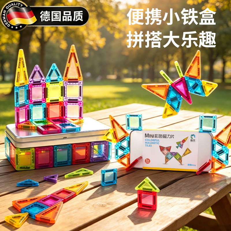 德国迷你磁力片便携口袋方块玩具