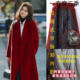 红色可拆卸羽绒内胆大衣2025冬季 领显瘦宽松气质外套 西装 新款 韩版