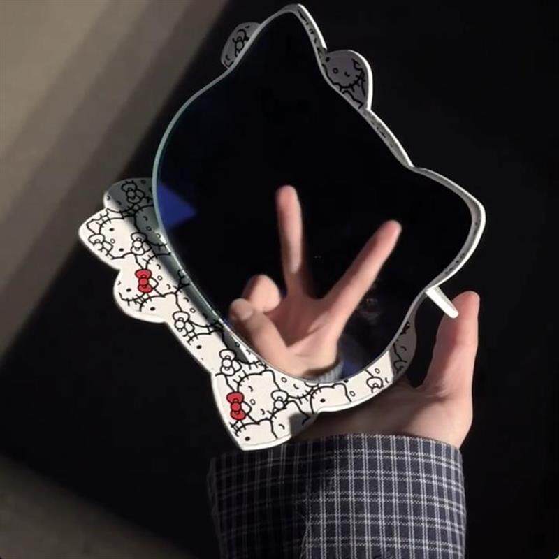 hellokitty镜子化妆镜便携可爱KT凯蒂猫异形折叠镜子卡通学生桌面