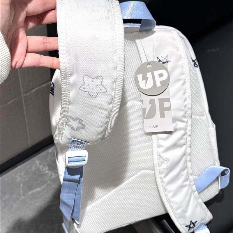 奶呼呼~海盐蓝双肩包ins小众女包男款初中小学生上学可爱高颜值