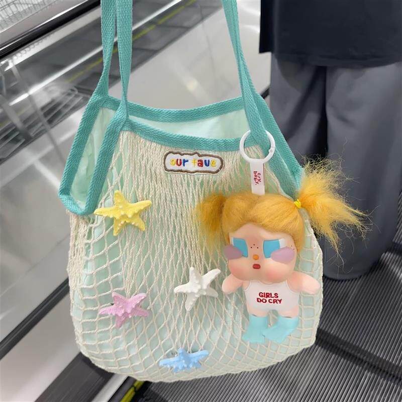 海边度假沙滩包网兜镂空编织袋旅行单肩女大容量手提包尼龙背心包