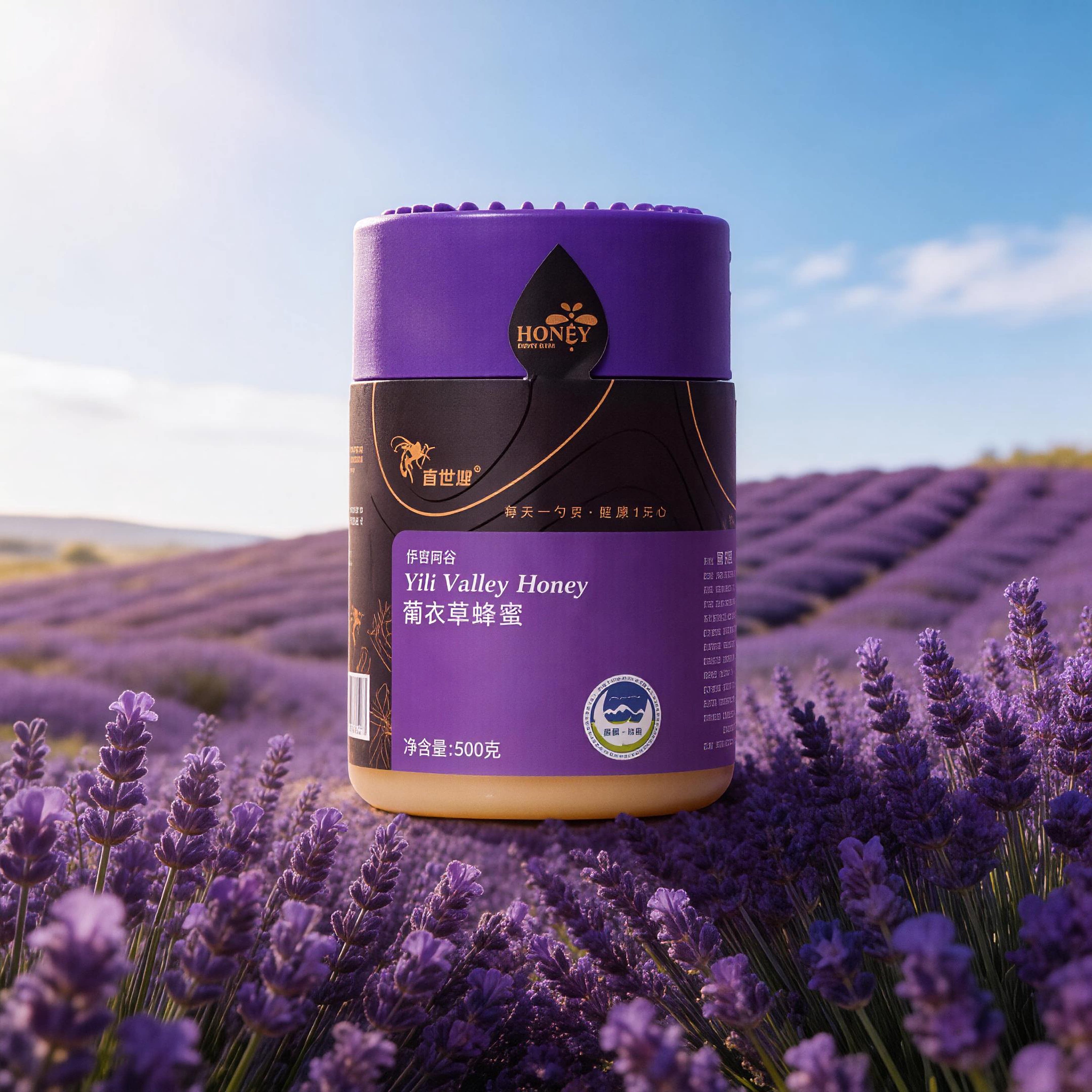 新疆伊犁特产薰衣草蜂蜜品质新疆特产香甜瓶装500g分离蜜天然纯真