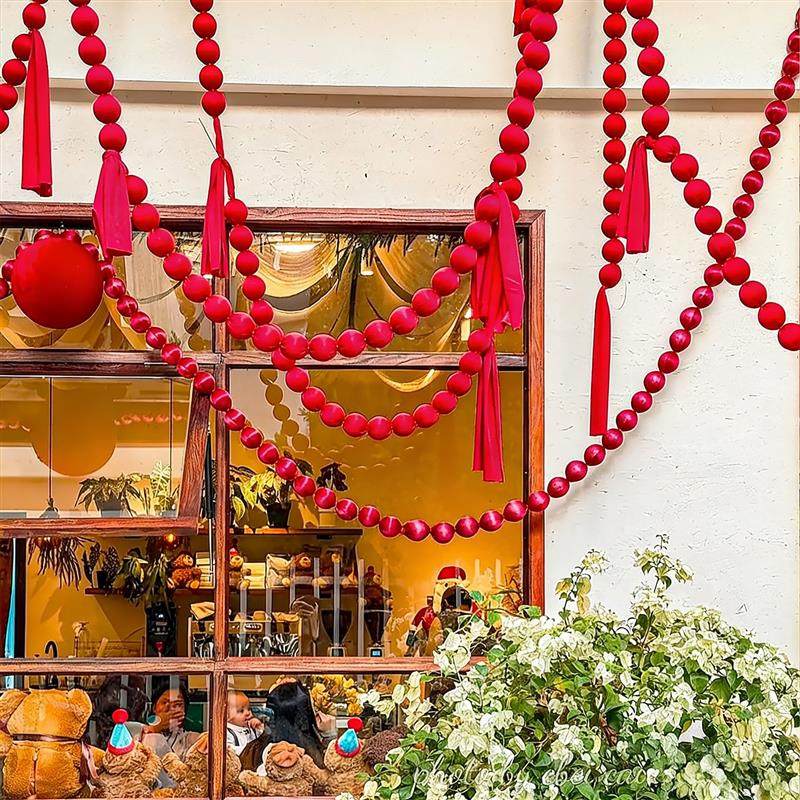 灯笼串新年装饰品氛围布置2026元旦春节店铺门口打卡拍照场景布置