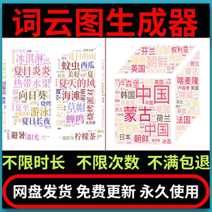 新版词云图生产器制作软件工具透明背景可调节操作简单一键成图