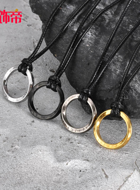 祥饰帝时尚圆环乌斯吊坠项链