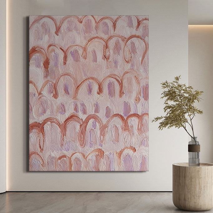 现代简约风客厅侘寂风艺术挂画红色橙色卧室餐厅巨幅抽象装饰画