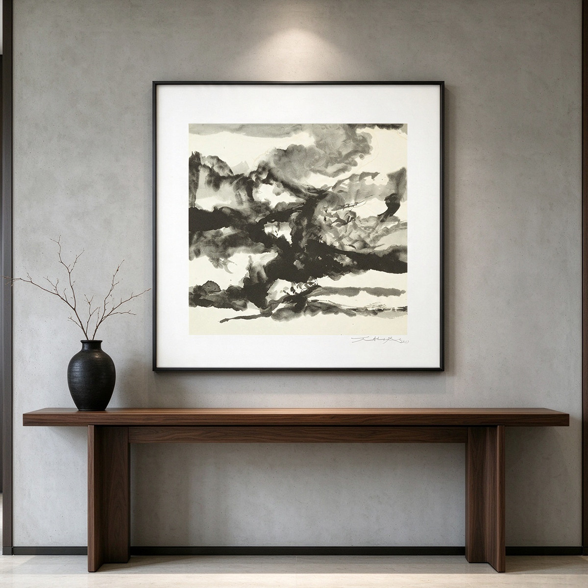 赵无极纯手绘新中式水墨油画