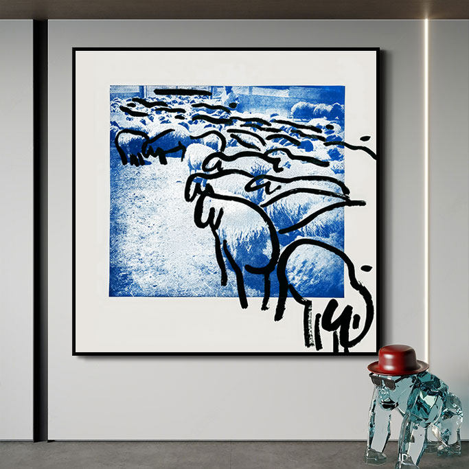 动漫抽象艺术儿童挂画现代简约卧室书房卡通装饰画2026新款壁画