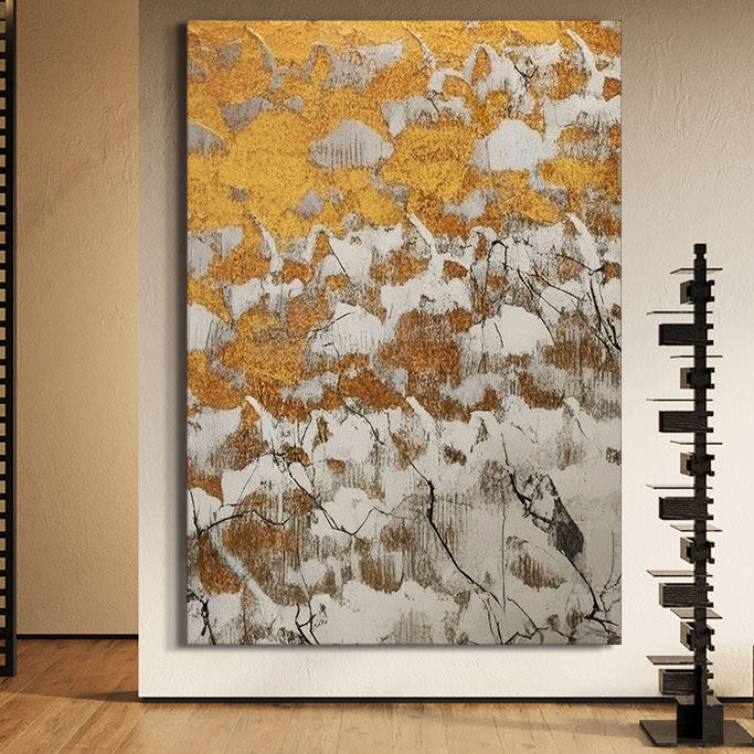 侘寂风挂画奶油风北欧风装饰画小清新走廊尽头极简玄关手绘油画