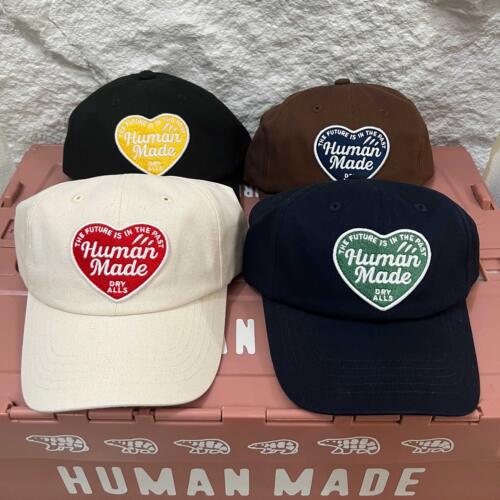 Human Made 26SS新款复古爱心字母刺绣棒球帽鸭舌帽男女夏季帽子