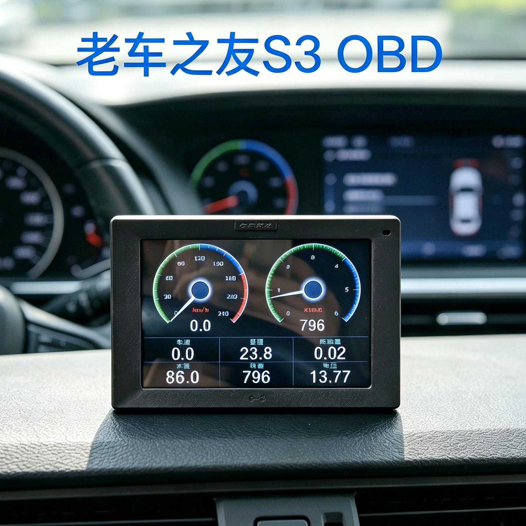 老车之友OBD行车电脑显示器车载油耗水温故障码检测仪行云流水S2