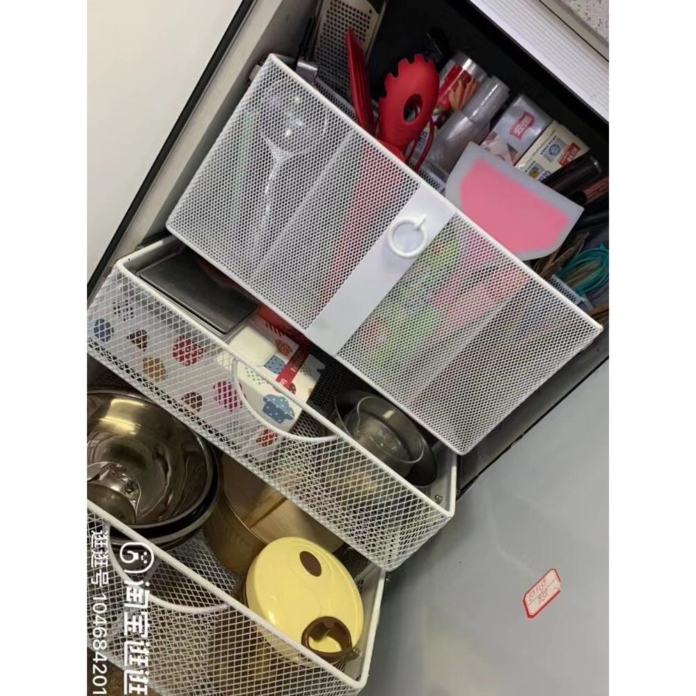 派雅不锈钢拉篮 厨柜抽屉篮蔬果调味滑轨篮 浴室柜零食柜篮碗碟篮