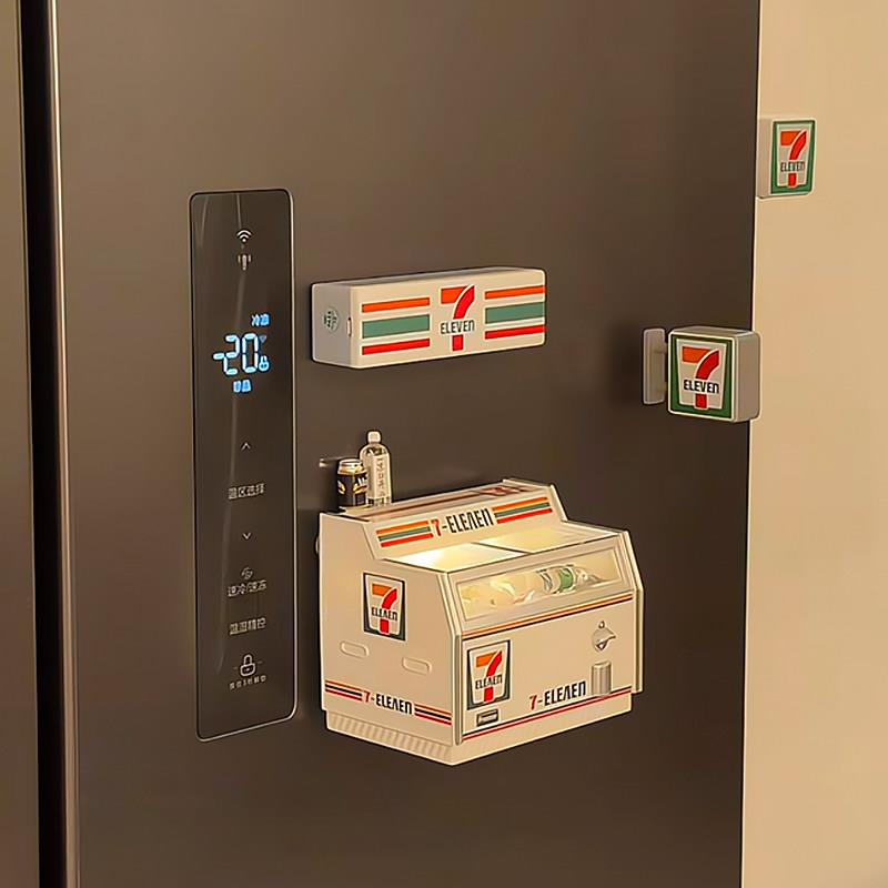 有趣的冰箱贴711便利店磁吸贴微缩冰柜创意带灯玩具家居氛围好物