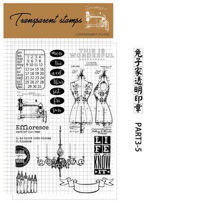 兔子家原创 vintage硅胶透明印章 字母复古手帐印章多款选