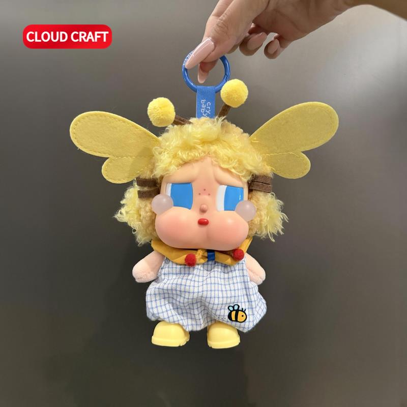 适用Crybaby哭娃娃衣可爱小蜜蜂连体衣套装哭娃搪胶毛绒玩偶着替