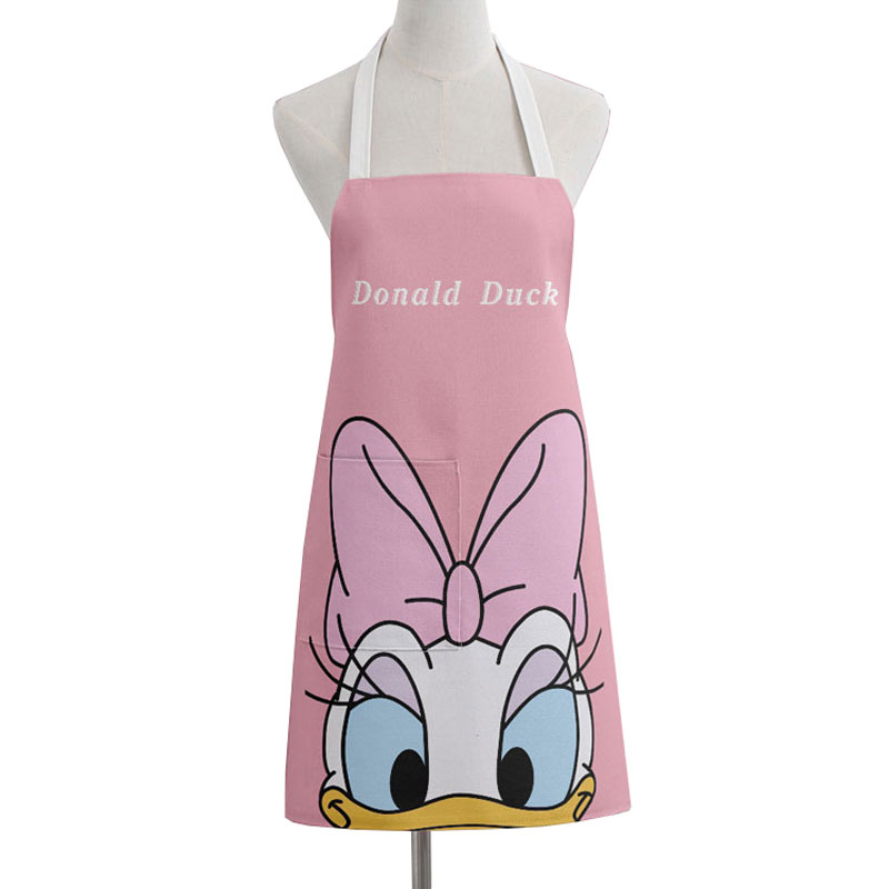 可爱卡通无袖布艺家居厨房烘焙围裙做饭防水情侣男女围腰厨师罩衣