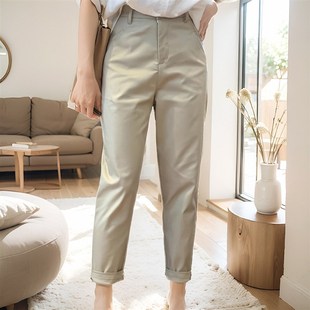 白色裤子女2024夏薄款小个子八分裤直筒显瘦烟管休闲裤九分小脚裤