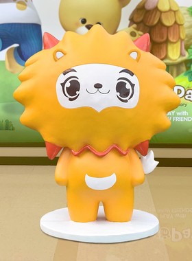 玻璃钢动物雕塑卡通狮子摆件幼儿园景观商场美陈网红奶茶店装饰品