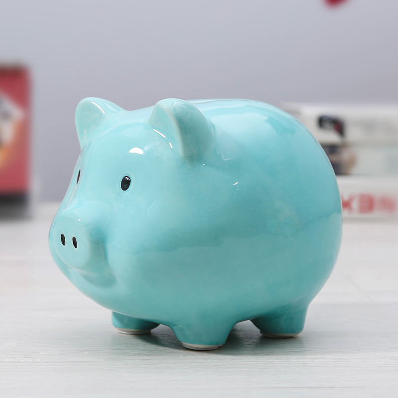 大号陶瓷猪只进不出存钱罐储蓄罐储钱罐成人儿童创意礼品书房摆饰