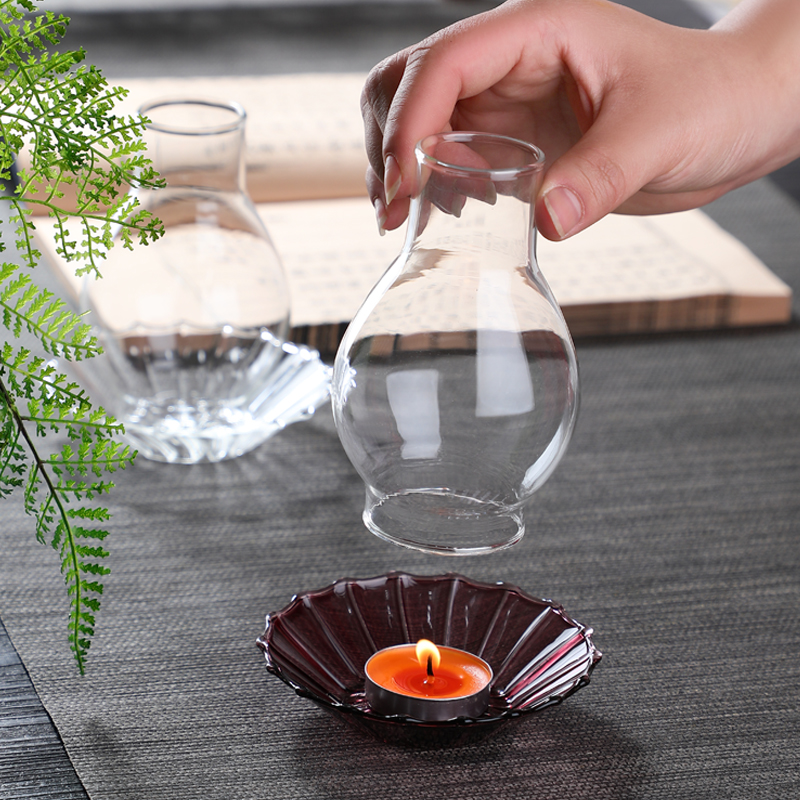 欧式复古透明禅意玻璃防风烛台蜡烛罩红色烛光晚餐茶几餐桌摆件