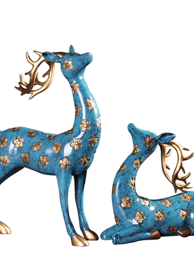 欧式酒柜装饰品梅花鹿摆件家居饰品玄关电视柜创意结婚礼物摆设鹿