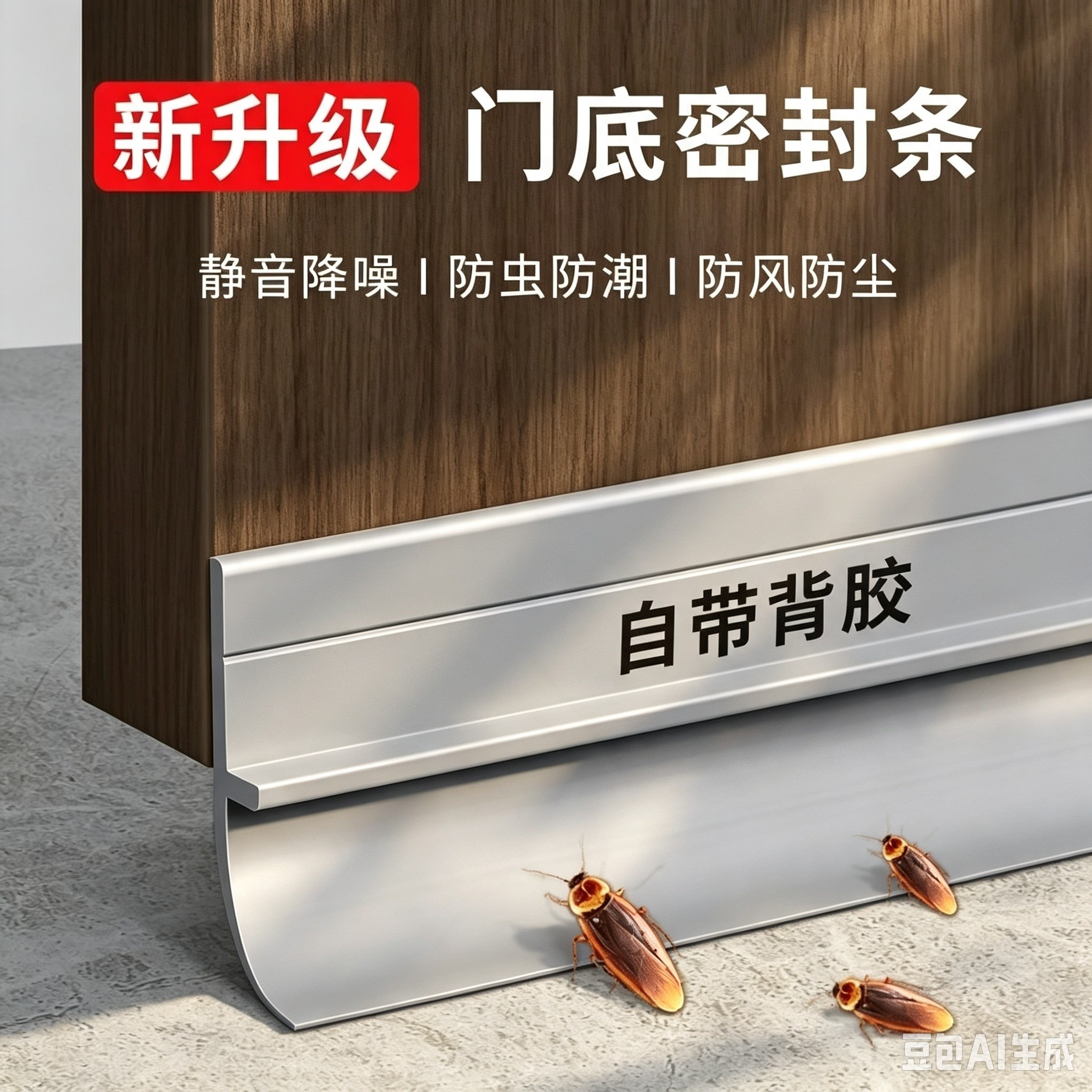门缝门底自粘密封条隔音防风图片
