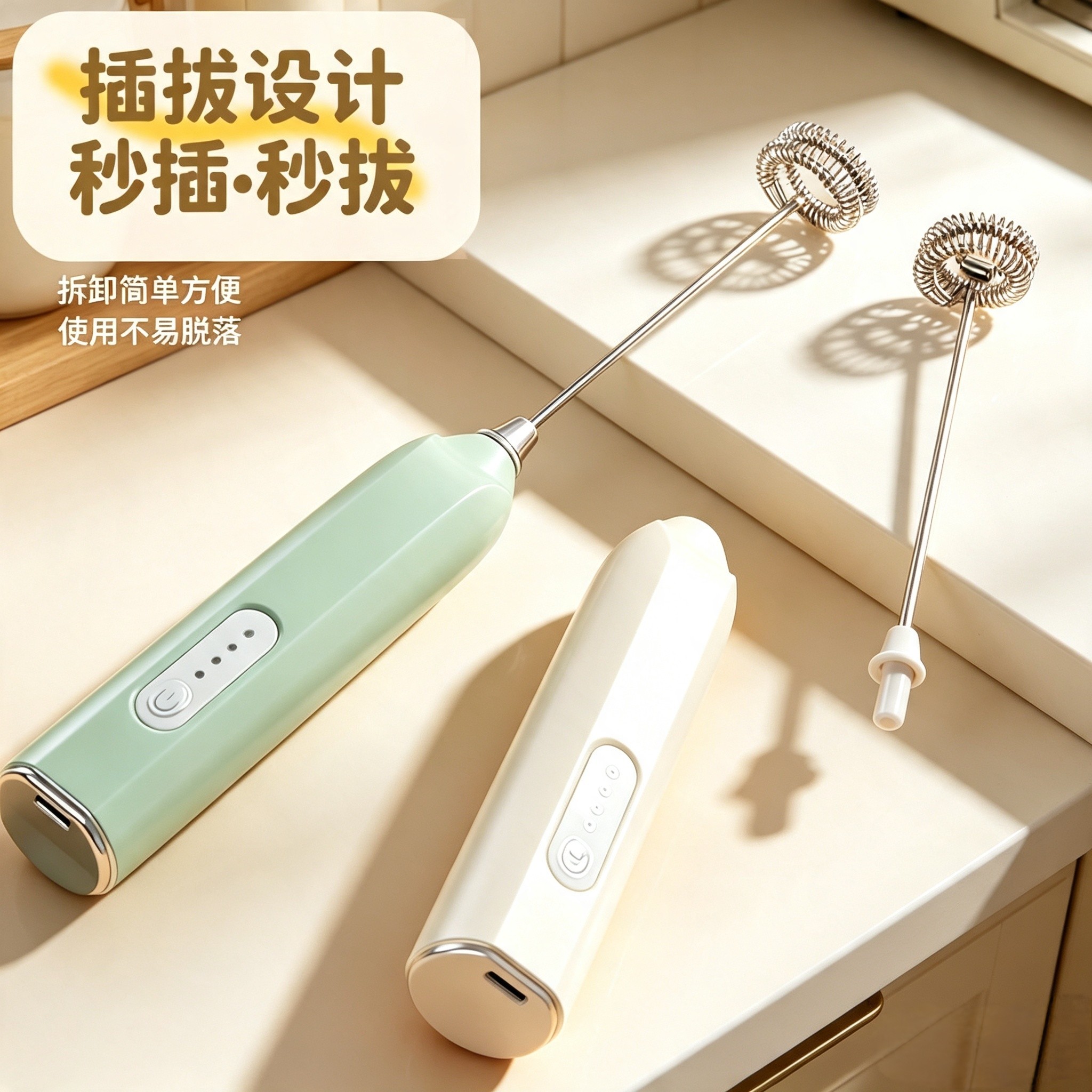 咖啡打泡器电动搅拌器抹茶奶泡打发器咖啡搅拌棒手持奶泡机打蛋器