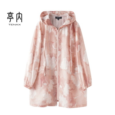 桑蚕丝汉麻中长款风衣外套