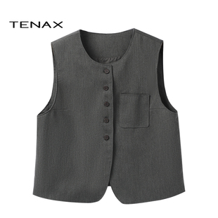 TENAX 2025秋新款宽松大码中年时尚百搭休闲内搭外穿西装背心马甲