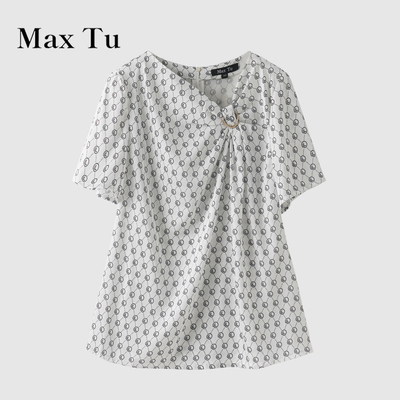MaxTu春夏波点雪纺显瘦衬衫女