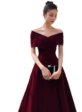 2026新款敬酒服小个子新娘酒红色大码孕妇遮肚子结婚订婚衣服晚礼