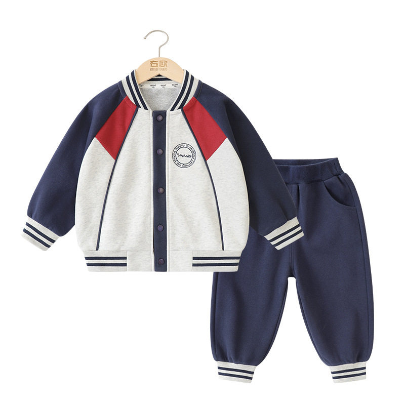 2026新款右欧男童运动卫衣外套套装春秋款春季儿童宝宝小童两
