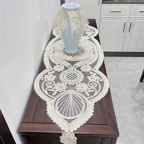 新款车股绳绣欧式奢华电视柜盖巾茶几餐桌饰品装饰垫家用蕾丝桌垫